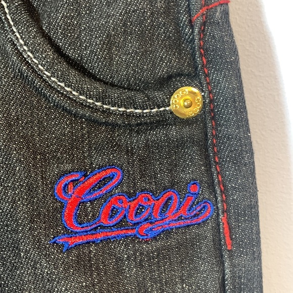 Coogi black charcoal jeans straight baggy embroidered size 6 - Picture 4 of 9